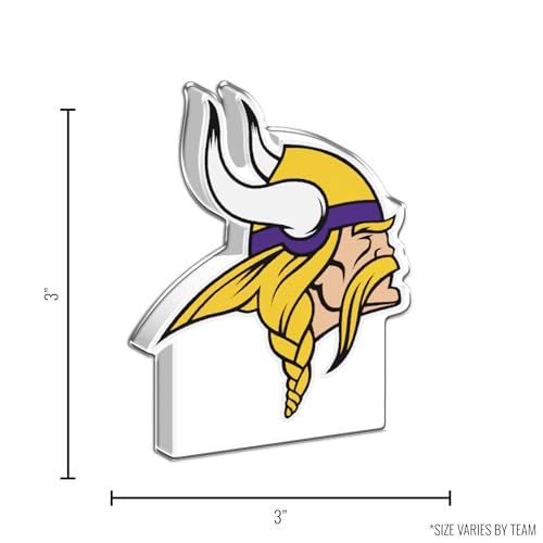 Image of Rico Industries NFL Football Minnesota Vikings Standard Acrylic Shape Cut 3 inch Desk Art - Premium Freestanding Acrylic Display, Precision‑Cut Mini Desk Decor,for Home, Office, or Gift Giving