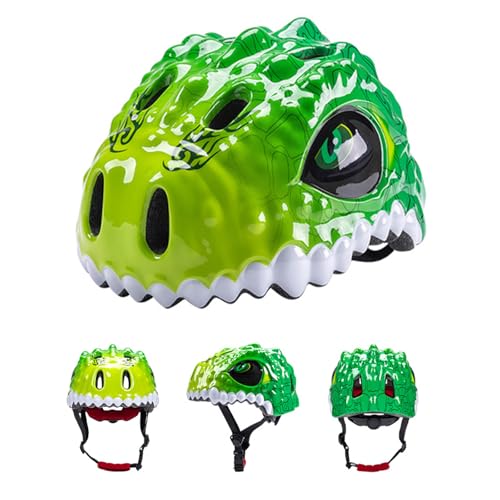 Lixada Kids Bike Helmet Adjustable Dinosaur Helmet for Child Ages 5 6 7 8 Years Old Boys & Girls, Multi-Sports Safety Children Bicycle Helmet for Cycling Skating Skateboard Scooter (20-21.2Inches)