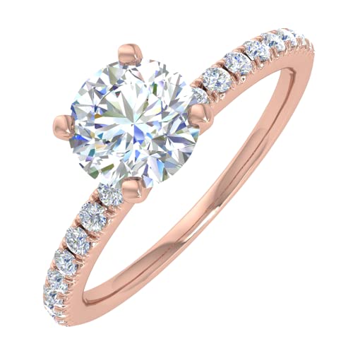 1/2 Carat Prong Set Solitaire Diamond Engagement Ring Band in 14K Gold