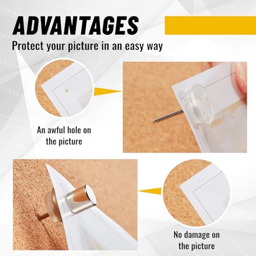 Outus 20 Sets Magnetic Push Pin Magnet Thumb Tack Poster Hanger Thumb Tacks for Wall School Supplies Classroom Decoration Bulletin Boards (Silver)