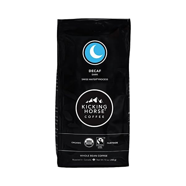 Kicking-Horse-Coffee-Decaf-Swiss-Water-Process-Dark-Roast-Whole-Bean-10-Oz-Certified-Organic-Fairtrade-Kosher-Coffee Kicking Horse Coffee, Decaf, Swiss Water Process, Dark Roast, Whole Bean, 10 Oz - Certified Organic, Fairtrade, Kosher Coffee