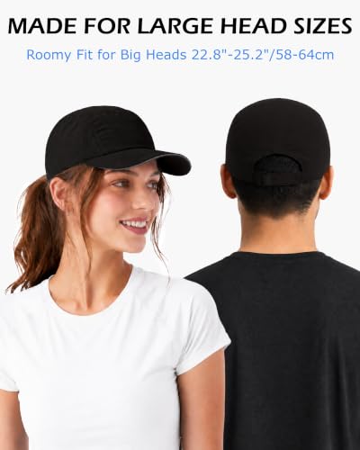 Image of Zylioo XL XXL Baseball Cap for Big Heads, Quick Dry Reflective Hat | Perforated Panels And Elastic Strap Add Breathable Comfort For Running, Golf, Walking, Travel, And Summer Wear