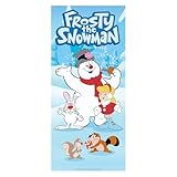 Fun Express 27" x 5 Ft. Frosty The Snowman Polyester Door Cover, Blue