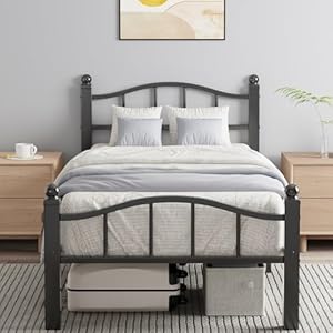 Metal Twin Bed Frames, Noise-Free D...