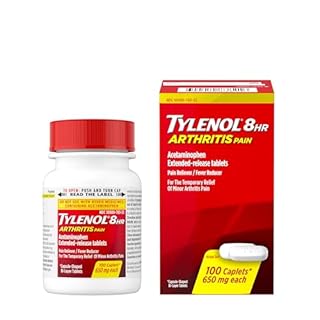 Tylenol 8HR Arthritis Pain Relief Caplets, Fast, Strong Pain Relief, 650 mg Acetaminophen for Minor Arthritis & Joint Pain, Fever Reducer, Extended Release, Won't Irritate Stomach, 100 Count
