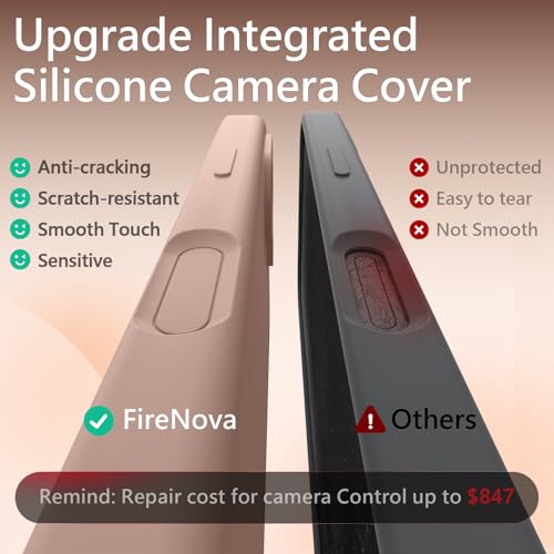 Image of FireNova Magnetic for iPhone 17 Case, Compatible with MagSafe, [Integrated Silicone Camera Control Button] [Camera Protection] Anti-Scratch Microfiber Lining Phone Case, 6.3 inch, Pinksand