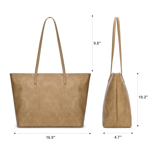 Image of Montana West Medium Tote Bags for Women Shoulder Handbag with Zipper Lightweight Everyday Purse for Work, Travel, or Shopping