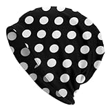 GVGOAGL Black White Polka Dot Beanie for Women Men, Warm Soft Stretch Knitted Beanies Hat Lightweight Casual Slouchy Chemo Cap Cancer Headwear Gifts