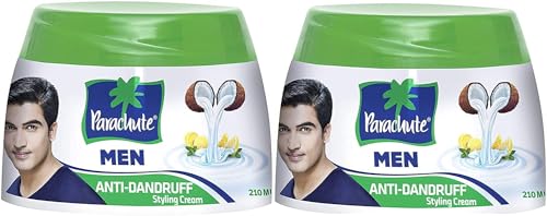 Parachute MEN Anti Dandruff Hair Styling Cream| Non Sticky Oil Replacement Hair Cream - 140ml (Pack of 2)