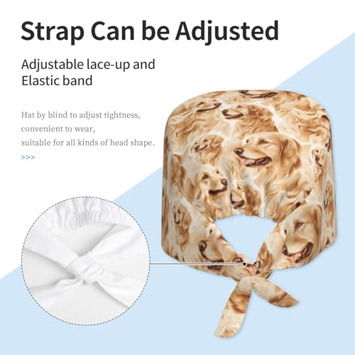Image of Adjustable Scrub Cap with Sweatband, Breathable Working Hat for Men /Women