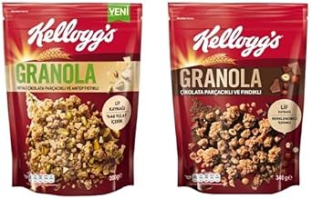 Kelloggs Granola Beyaz  ikolatali Antep F stikli 300 Gr & Granola  ikolata Par ac kl  ve F nd kl  340 Gr