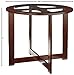 Roundhill Furniture Cylina Solid Wood Glass Top Round Dining Table with 4 Chairs