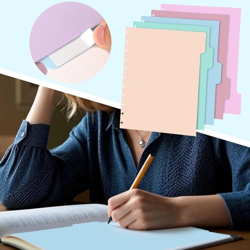 5stk Discbound-Notizbuchteiler, 28 x 23 cm Bunte Kunststoff-Registerteiler Kunststoff-Discbound-Planereinlagen Disc-Binder-Tasche Einlagen für Ordner Büro