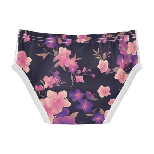 KLL Plum Flower Black Background Baby Boys Pure Cotton Training Underwear Breathable Undies2