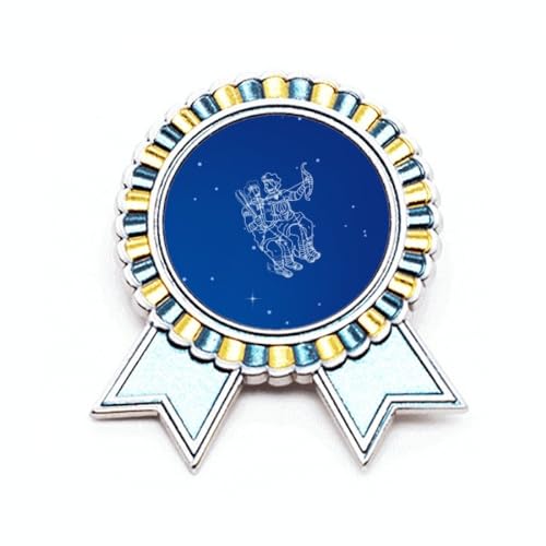 Broche constellation en métal gravé design univers étoilé de taille M