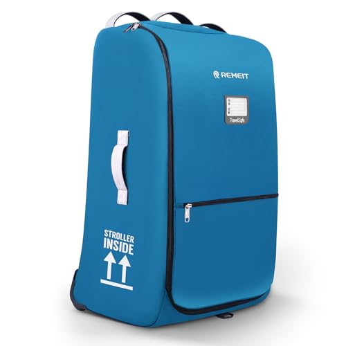 REMEIT Bolsa para cochecito de avión compatible con UPPAbaby Vista, Vista V2, Cruz V2, bolsa con ruedas con bolsillo de almacenamiento, múltiples asas, etiqueta de equipaje para viajes en vuelo, color