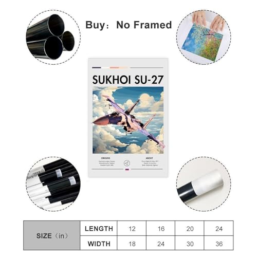 Su-27 impression sur toile idée cadeau originale pour pilote - 2