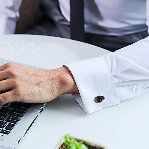 Cool Skull Cuff-Links for Men, Halloween 3D Skeleton Cufflinks, Punk Skulls Cuff Studs Button for Young Men Theme Party Grooms, Groomsmen Gift, Pirate & Punk Style Gothic Gun Metal Black clasp3