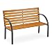 Produktbild Relaxdays Gartenbank, 2-Sitzer, Hartholz Streben, Stahl, Outdoor, Balkon & Terrasse, Bank, HBT 84 x 122 x 60 cm, Natur, Holz