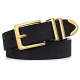 Ceinture à Boucle Dorée Élégante:Sublimez vos tenues vestimentaires avec cette ceinture tendance pour femmes arborant une boucle dorée rétro.La ceinture pour femmes à boucle dorée trouve le parfait équilibre entre affirmation d'un style et soutien pratique