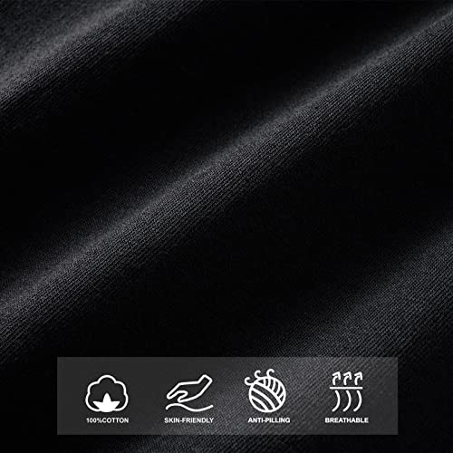 AMY COULEE Mens Cotton Athletic Pants Open Bottom Running Sweatpants Straight Leg Casual Joggers with Pockets (Black, M)
