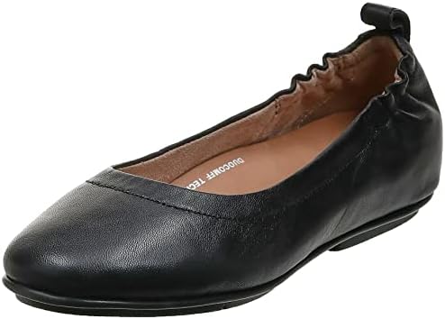 FitFlop womens Allegro Ballet Flat, Black, 7.5 US