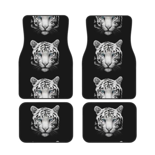 Alfombrillas de coche antideslizantes tigre blanco accesorios de neopreno universales