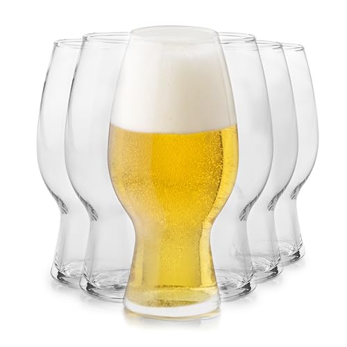 Image of Libbey Entertaining Essentials Tall Craft Beer Glasses - Elegant Beer Glass Set of 6 - IPA Tulip Glasses for Imports, Indian Pale Ales, & Classics