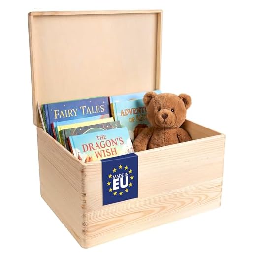 Creative Deco XXL Große Holzkiste mit Deckel | 40x30x24 cm (+/-1cm) | Holztruhe Erinnerungsbox Baby Holzbox mit Deckel Kasten | Weihnachten | Für Dokumente, Spielzeug, Werkzeuge | ROH & UNGESCHLIFFEN