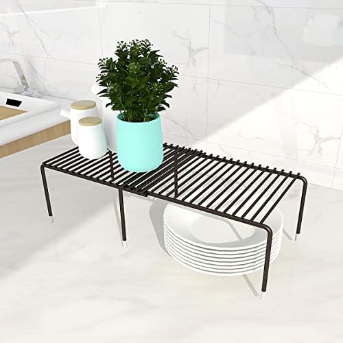 wolpin Extendable Dish Rack/Storage Shelves For Tiered Floor Standing ...