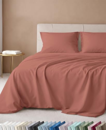 California Design Den 600 Thread Count 3 Pc XL Twin Sheets Set, Terracotta
