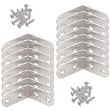 Tofficu 18 Stück L winkel Edelstahl Eckwinkel Rostfrei Spritzwassergeschützt Metallhalterung für Möbelkomponenten Regalhalterungen