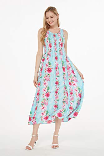 Image of Hawaii Hangover Family Matching Clothes, Pink Hibiscus Vine Turquoise | Family matching Hawaiian outfits, Pink Hibiscus Vine Turquoise, lightweight rayon, machine washable, tropical floral print