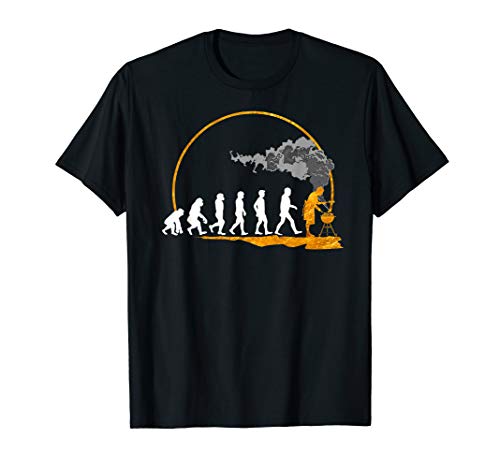 Herren Grillen Geschenk T-Shirt Evolution der Grill Smoker Tee