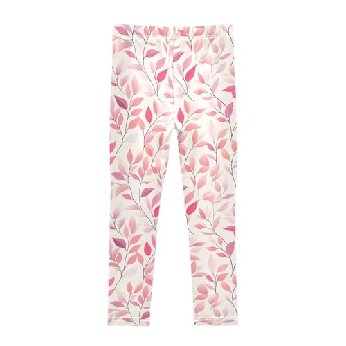 KLL Pink Floral Plant Small Fresh Background Toddler Baby Girl Cotton Pants Casual Full Length Pants Gym2