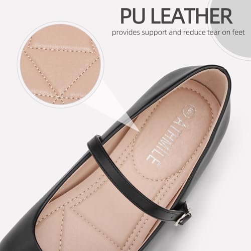 Image of Women's Mary Jane Shoes, Ballet Flats for Women, Square Toe Shoes for Women | Comfortable Dressy Adjustable Buckle Strap for Work Office business Casual, Memory Foam PU Sole Slip Resistant Wedding Party