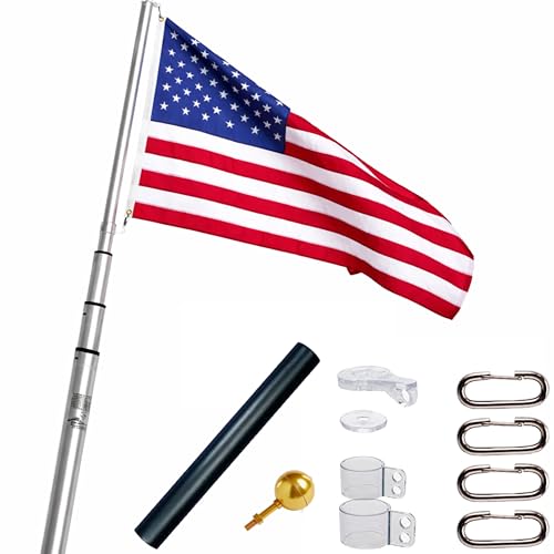 Ezpole Liberty Telescoping Inground Flag Pole Kit for Outdoors-Winds to
