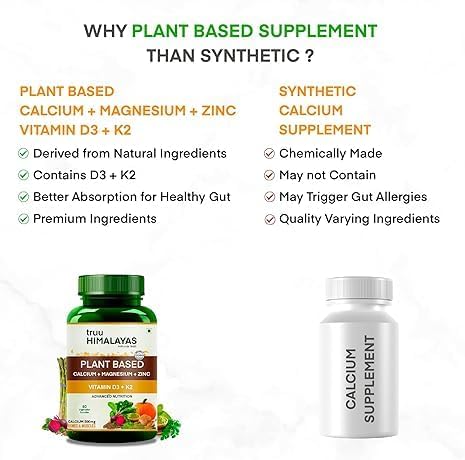 Miniatura 6 de Vitamina de magnesio y zinc D3 + K2 para apoyo articular y salud ósea, suplemento 100% a base de plantas, fabricado con hierbas ayurvédicas