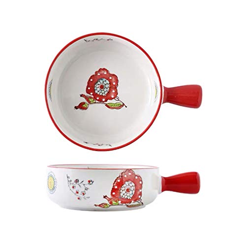 Crazy Clearance SURVEEL Soup Bowl with Handle Porcelain Bowl 20 Ounces for Salad Cereal Pasta Microwave Safe (Red Flower) Black Friday 🔥 SURVEEL Soup Bowl with Handle Porcelain Bowl 20 Ounces for Salad Cereal Pasta Microwave Safe (Red Flower)