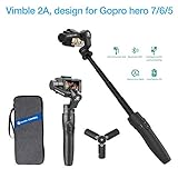 Feiyutech Vimble 2A Extendable Handheld 3-Axis Stabilizer Gimbal for Gopro Hero 7/6/5 with Tripod and Carry Bag
