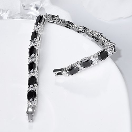 SELOVO Wedding Cubic Zirconia Bracelet Chain Link Silver Tone3