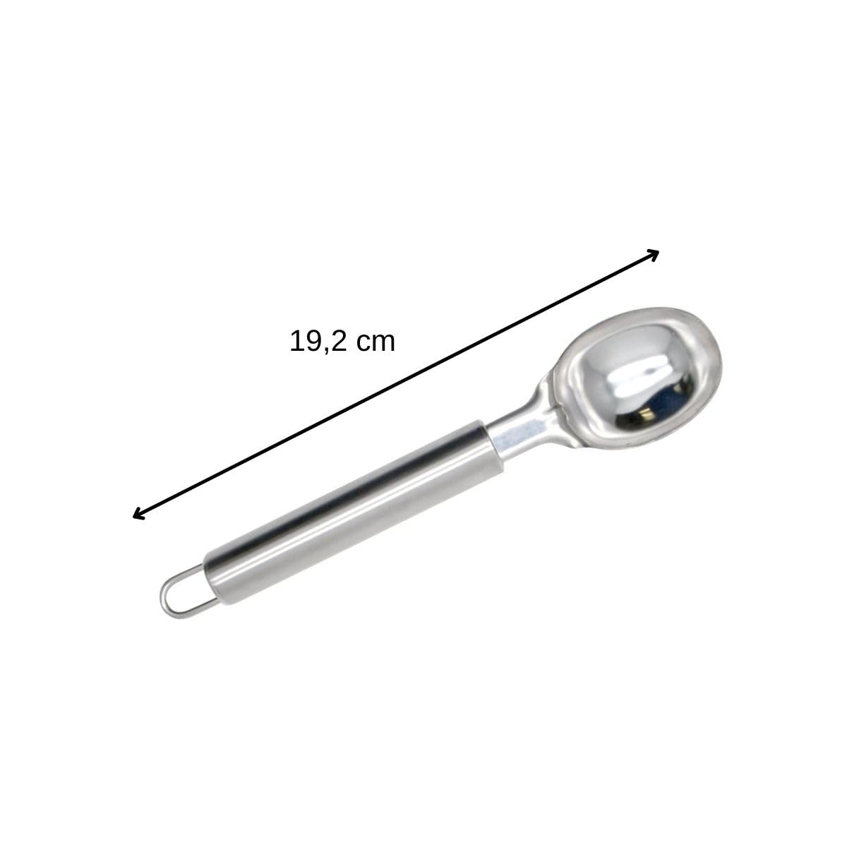 Fackelmann Elemental Cuchara Servir, Masa Galletas, Cogedor Bola Helado, Acero Inoxidable Mango Tubular 19cm, 1ud