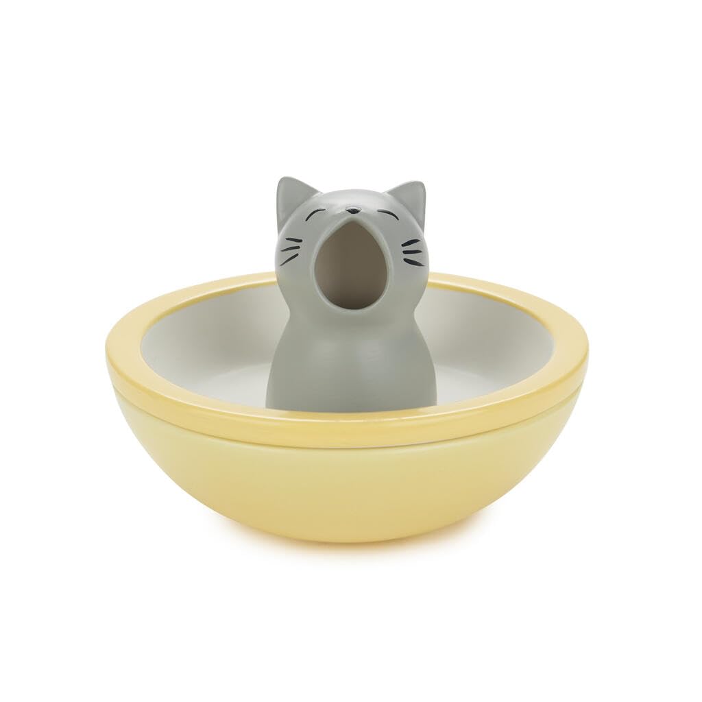 Balvi Plateau apéritif Hungry Cat Couleur jaune Bol apéritif 2-en-1 Céramique 16cm