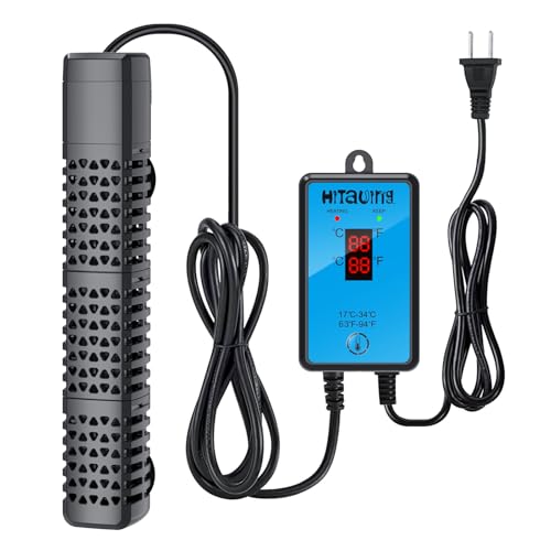 HiTauing Aquarium Heater, Upgraded 200W Fish Tank Heater with Intelligent Leaving Water Automatically Stop Heating and Advanced Temperature Control System, Suitable for Saltwater and Freshwater