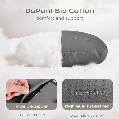 Image of Coverado Car Headrest Pillow Soft Memory Foam Car Neck Support Pillow with Adjustable Strap, Relax Head Muscles Relieve Driving Fatigue, Breathable & Removable Cover