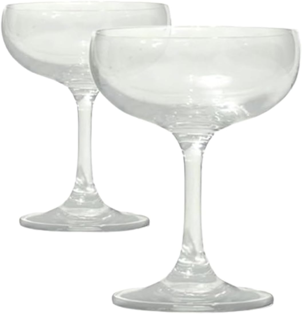Crystal Martini Glasses Set of 2, 7oz Vintage Coupe Glasses for Champagne and Cocktails - Ideal for Housewarming, Wedding, and Parties (2 SET)