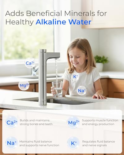 Image of Waterdrop X16-BAS Reverse Osmosis Water Filter, Alkaline Mineral, NSF /ANSI 42&58&372 Certified, 1600 GPD, 11-Stage Filtration, UnderSink RO, 3:1 Pure to Drain, Smart Stainless Steel Faucet, BPA Free