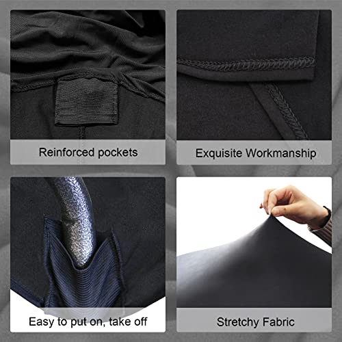 Dololoo 2 Pack Spandex Black Cocktail Table Covers, Fitted Round Highboy Table Covers, Stretch Square Corners Tablecloths For Party,Bar,Wedding,Birthday,Banquet,30"-32" Diameter X 40"-43" Height #TOP4