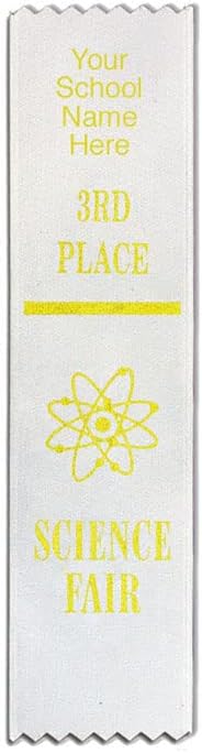 Set of 100 Personalized Science Fair 3rd Place Ribbons - Flat