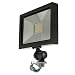 LEDwholesalers Series-5 Ultra-Slim 25W LED Outdoor Security Flood Light Fixture with 1/2" Threaded Knuckle Mount, UL-Listed, Daylight 5000K, 3778WH